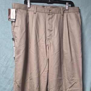 Mens Wrangler Timber Creek Tan Pleated Front And Cuffed Pants  38x30